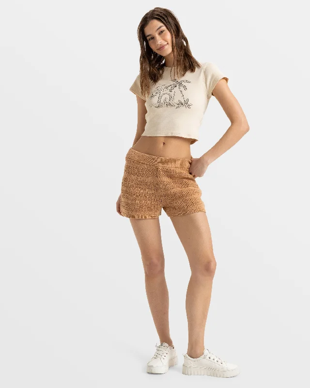Stretch In Style With Budget-Friendly Yoga Wear Spicy Vibes Elastic Waist Shorts - Camel Stretch In Style With Budget-Friendly Yoga Wear Spicy Vibes Elastic Waist Shorts - Camel