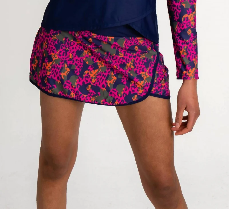 Breathable, Moisture-Wicking, And Budget-Friendly Splash Swim Skort in Wild Leopard