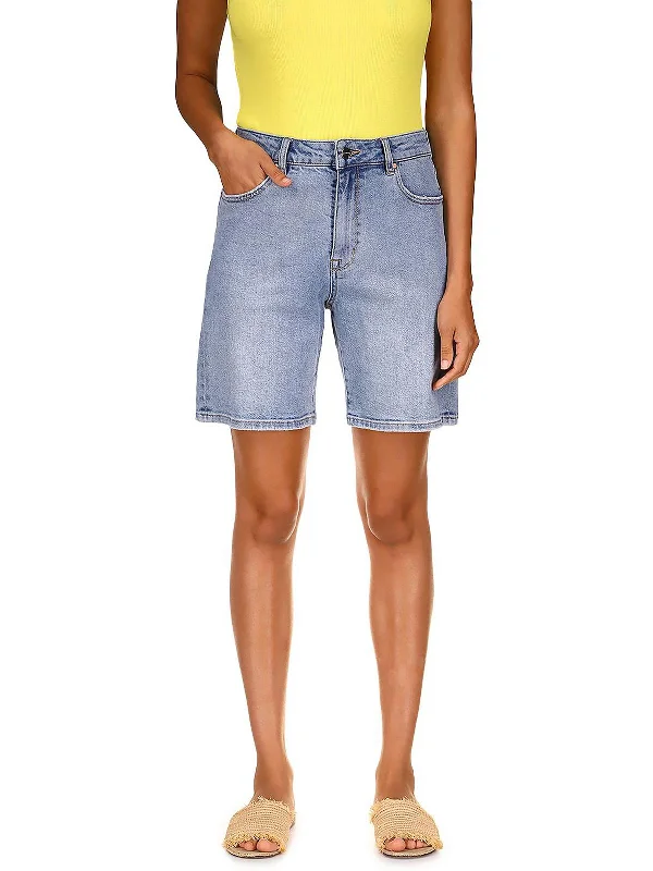 Premium Yoga Wear At Special Discounts Womens Distressed Bermuda Denim Shorts
