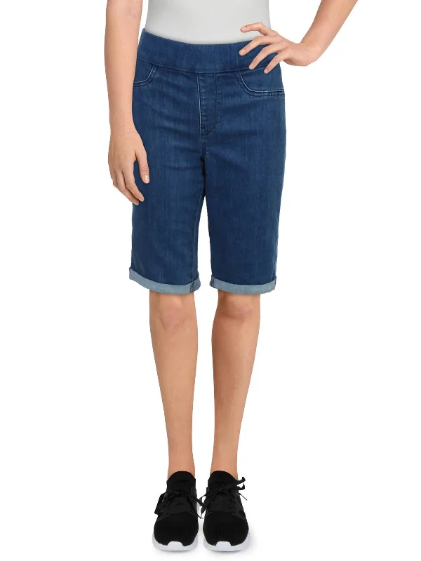 Breathable, Moisture-Wicking, And Budget-Friendly Womens Knit Midi Denim Shorts