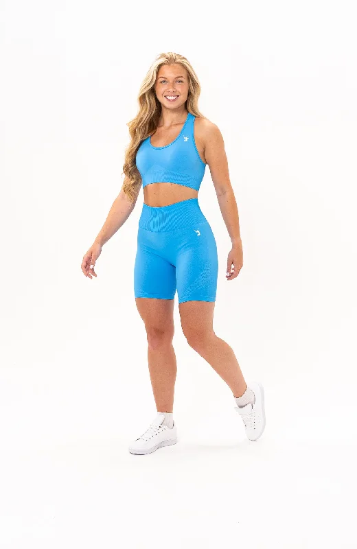 Affordable Activewear Designed For Movement Unlimited Seamless Shorts & Sports Bra Set - Azure Blue Affordable Activewear Designed For Movement Unlimited Seamless Shorts & Sports Bra Set - Azure Blue