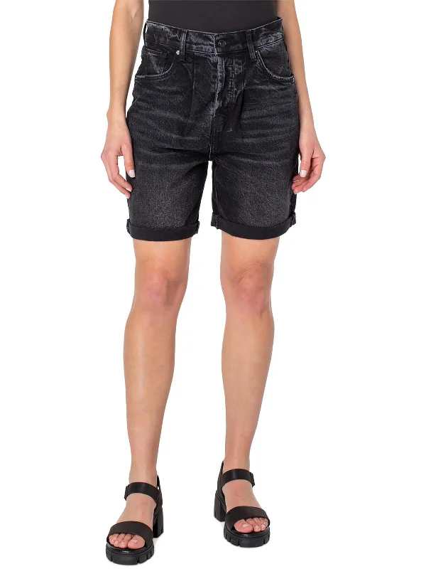Embrace Comfort With Yoga Wear On Sale Womens Raw Hem Midi Denim Shorts