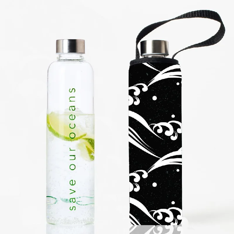 Ultimate Yoga Collection Now At Lower Prices BBBYO Glass Water Bottle with Cover 1L - Wave Print Ultimate Yoga Collection Now At Lower Prices BBBYO Glass Water Bottle with Cover 1L - Wave Print