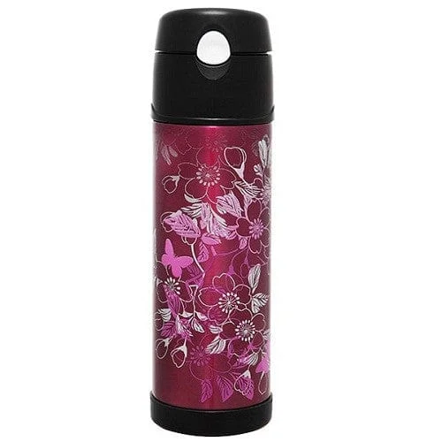 Breathe Easy With Yoga Gear On Sale Thermos Insulated Stainless Steel Water Bottles 530ml - Floral Magenta Breathe Easy With Yoga Gear On Sale Thermos Insulated Stainless Steel Water Bottles 530ml - Floral Magenta